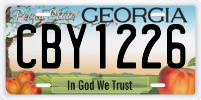 GA license plate CBY1226