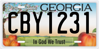 GA license plate CBY1231