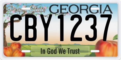 GA license plate CBY1237
