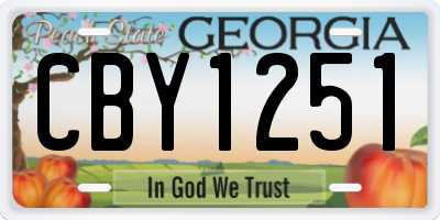 GA license plate CBY1251