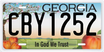 GA license plate CBY1252