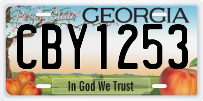 GA license plate CBY1253