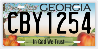 GA license plate CBY1254