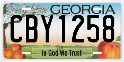 GA license plate CBY1258