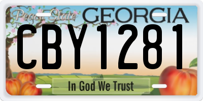GA license plate CBY1281
