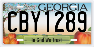 GA license plate CBY1289