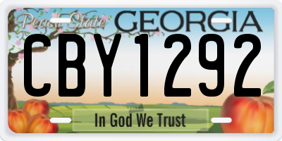 GA license plate CBY1292