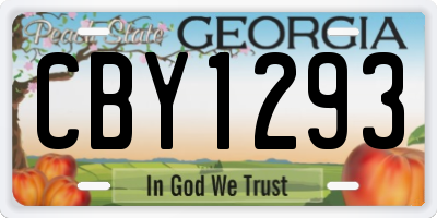 GA license plate CBY1293