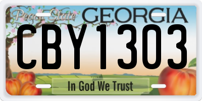 GA license plate CBY1303
