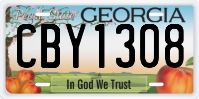 GA license plate CBY1308