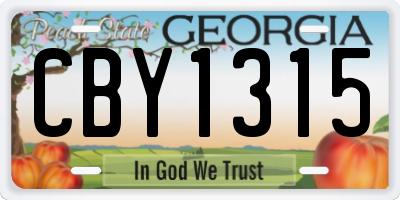 GA license plate CBY1315