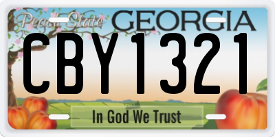 GA license plate CBY1321