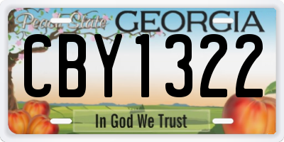 GA license plate CBY1322