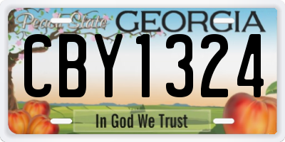 GA license plate CBY1324