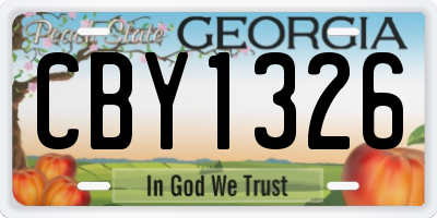 GA license plate CBY1326