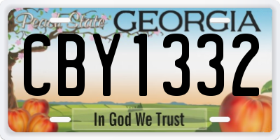 GA license plate CBY1332
