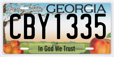 GA license plate CBY1335