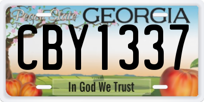 GA license plate CBY1337