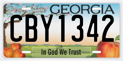 GA license plate CBY1342