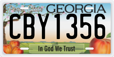 GA license plate CBY1356