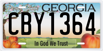 GA license plate CBY1364