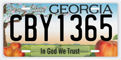 GA license plate CBY1365
