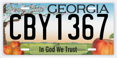 GA license plate CBY1367