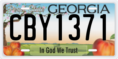 GA license plate CBY1371