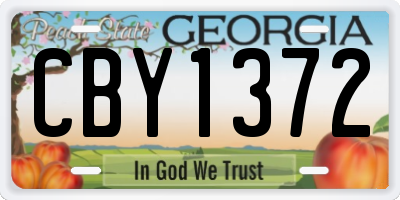 GA license plate CBY1372