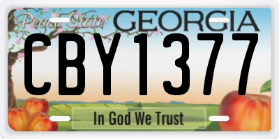 GA license plate CBY1377