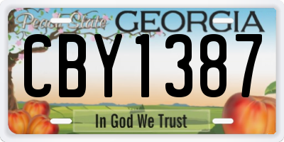 GA license plate CBY1387