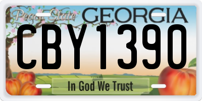 GA license plate CBY1390