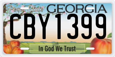 GA license plate CBY1399
