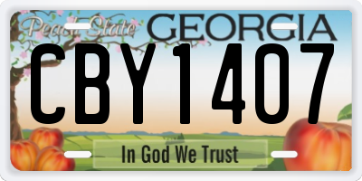 GA license plate CBY1407