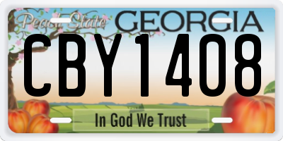 GA license plate CBY1408