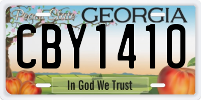 GA license plate CBY1410