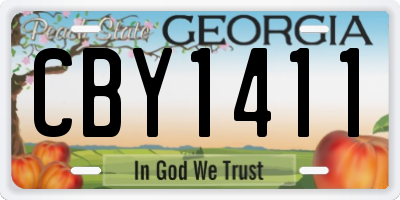 GA license plate CBY1411