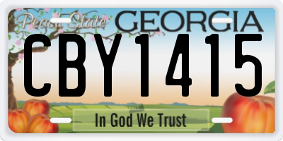 GA license plate CBY1415