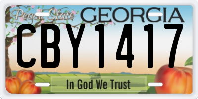 GA license plate CBY1417