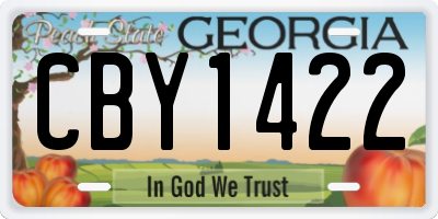 GA license plate CBY1422