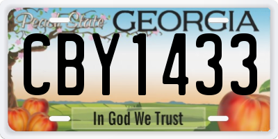 GA license plate CBY1433