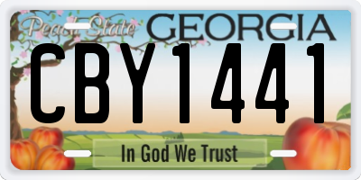 GA license plate CBY1441