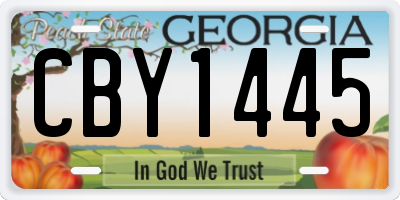 GA license plate CBY1445