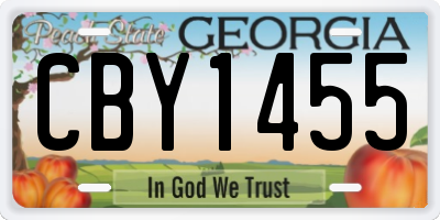 GA license plate CBY1455