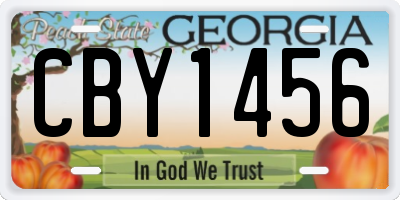 GA license plate CBY1456