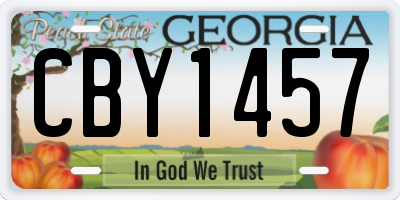 GA license plate CBY1457