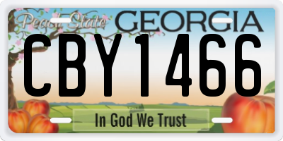 GA license plate CBY1466