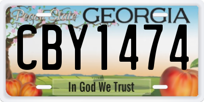 GA license plate CBY1474
