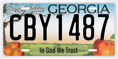 GA license plate CBY1487