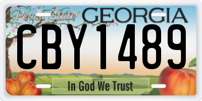 GA license plate CBY1489